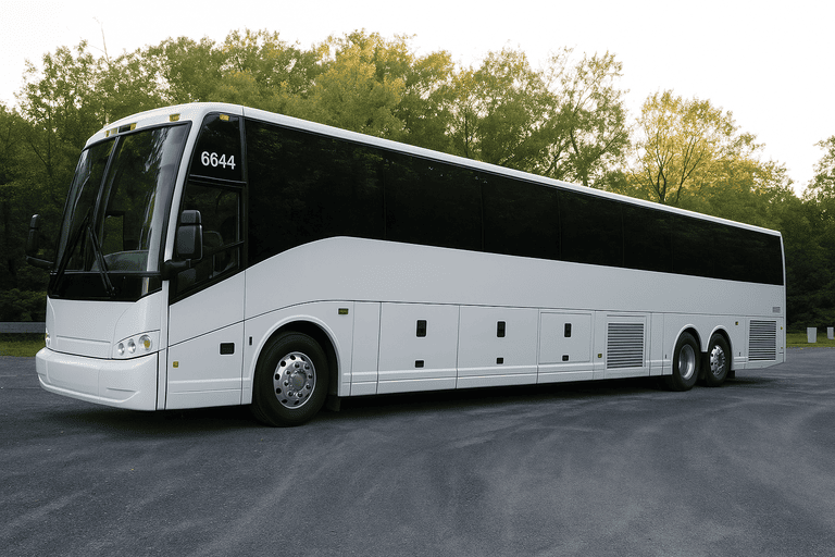 exterior of Flint Minibus Company coach bus