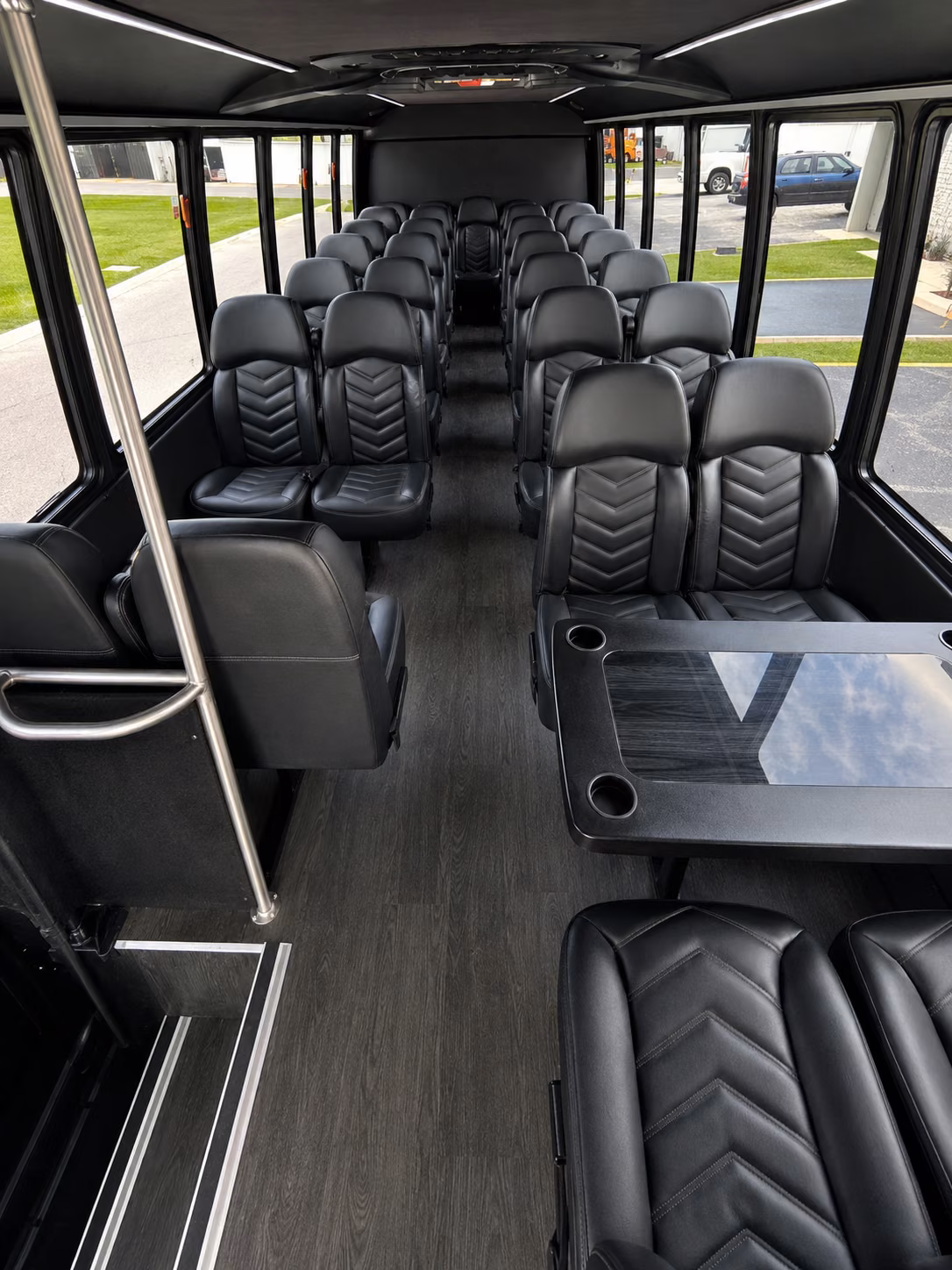 convention center shuttle bus loops through downtown flint