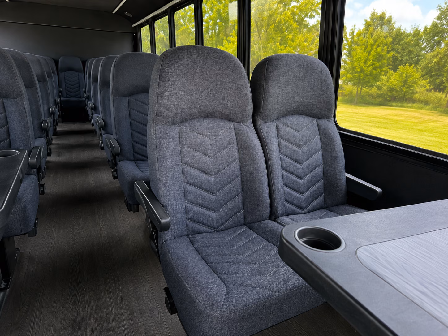 flint 20 passenger minibus interior