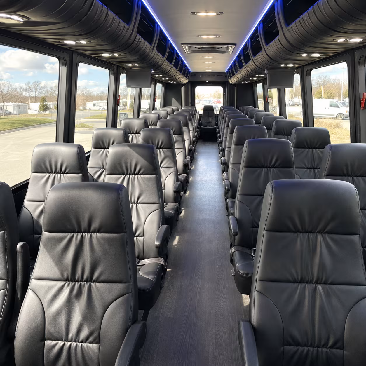 flint 28 passenger minibus interior