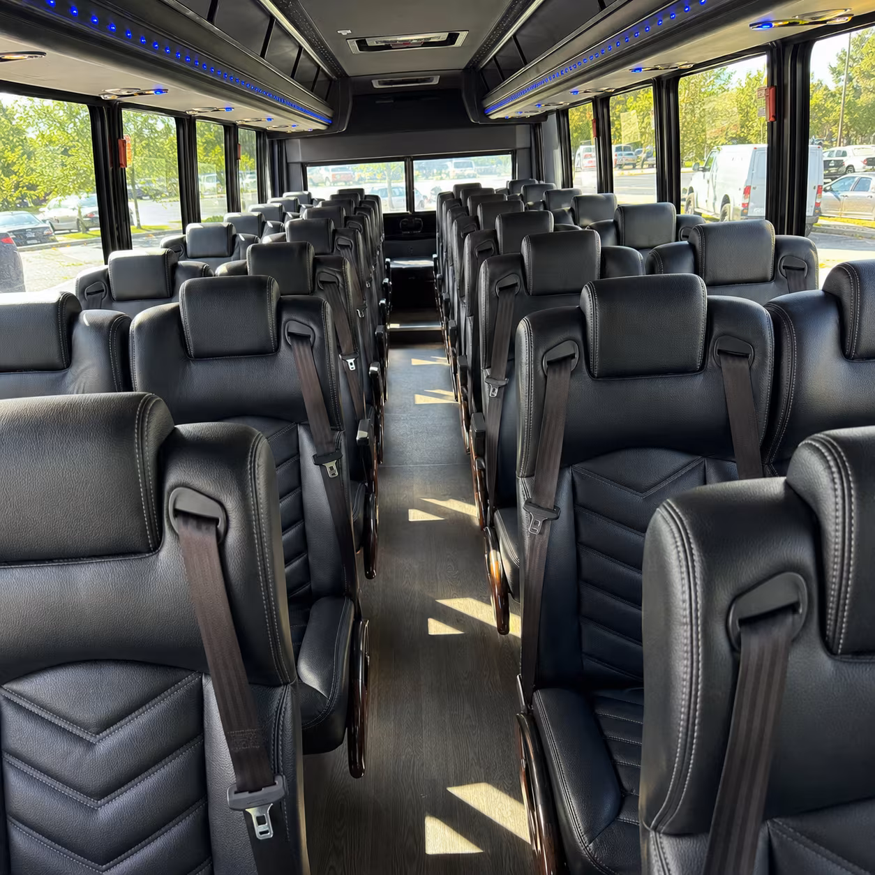 flint 30 passenger minibus inside