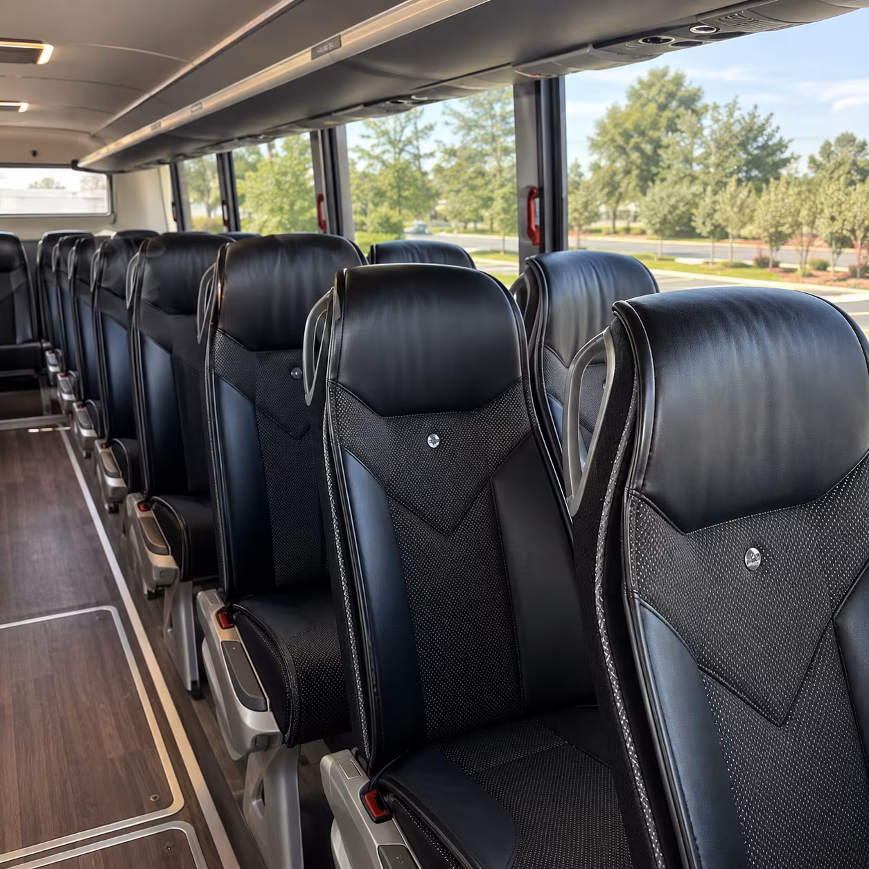 flint 45 passenger charter bus interior