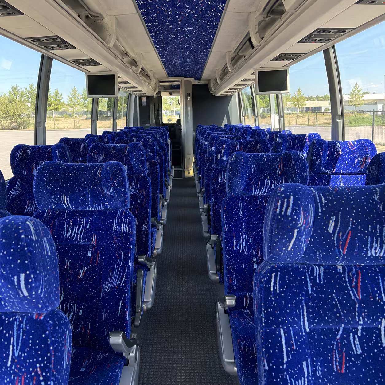 flint 54 passenger charter bus interior