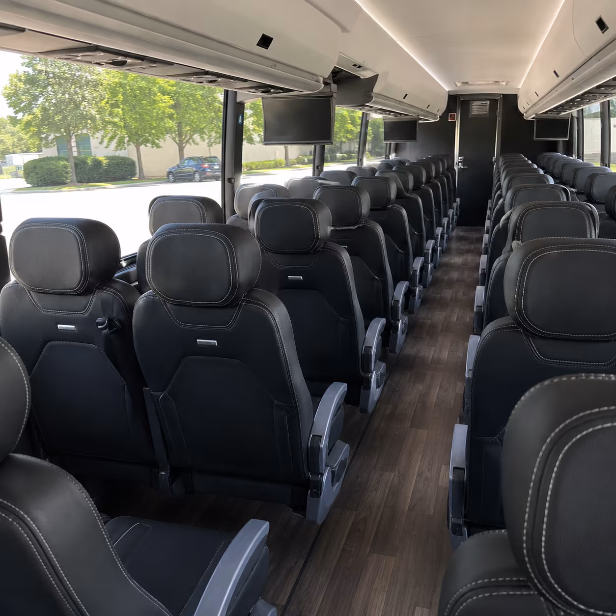 flint 56 passenger charter bus interior