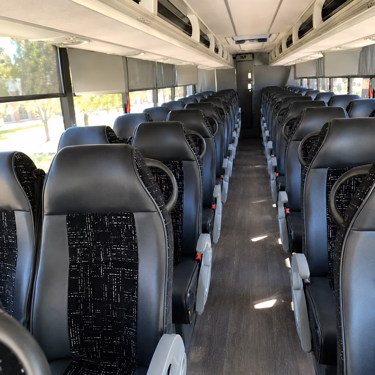 flint charter bus interior